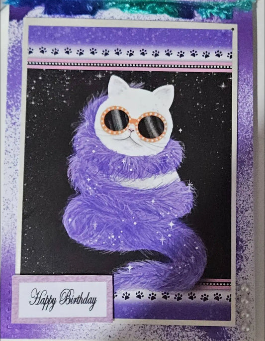 Crazy Cat Birthday Card